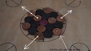 How to arrange carrom board coins for the opening shot