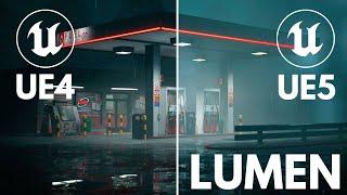 Unreal Engine 5 vs Unreal Engine 4  Lumen and RTX On