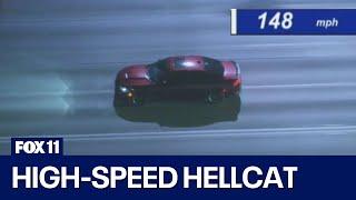Dodge Charger breaks 140 mph in LA County police chase No Audio