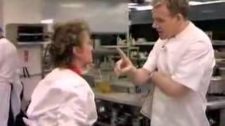 Gordon Ramsay misses a slap in the face