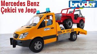 Bruder Mercedes Benz Sprinter Araba Çekici ve Jeep kutu açılış ve inceleme