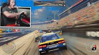 CRAZY RACE AT BRISTOL NASCAR Gameplay with Wheel