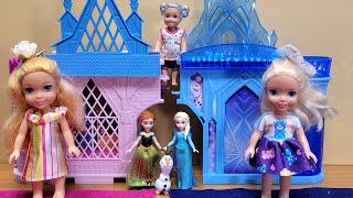 Mini dolls  Elsa & Anna toddlers - Frozen doll houses - Barbie dolls