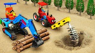 Diy tractor mini Bulldozer to making concrete road  Construction Vehicles Road Roller #44