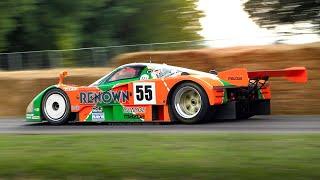 Mazda 787B Group C demo runs on Goodwood hillclimb Accelerations Revs & 4-Rotor 26B Sound