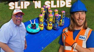 Handyman Hal goes to Summer Camp with Benji  Slip N Slide for Kids