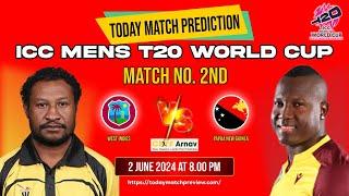 WI vs PNG T20 World Cup 2nd  Match Prediction Today  Png vs WI 100% Sure Toss Winner Prediction