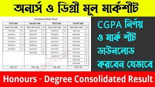 Honours CGPA  Honours  Degree Consolidated result  NU Result with Marksheet Download  NU result