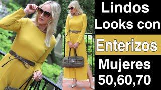 COMO LLEVAR ENTERIZOS A LOS 50 60 Y 70 AÑOS MODA PARA MUJERES DE 50 60 Y 70 AÑOS ENTERIZOS JUMPSUIT