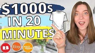 MAKE A BEST SELLING T-SHIRT IN 20 MINUTES for Etsy Merch by Amazon & Redbubble Make Money Online