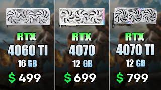 RTX 4060 Ti vs RTX 4070 vs RTX 4070 Ti  Test in 9 Games 4K Ultra