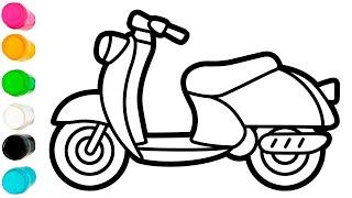 Belajar menggambar moped Cara menggambar motor skutik sederhana dan keren untuk anak dan balita