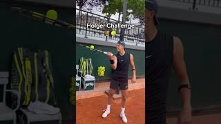 Think you can do this racquet trick on the first attempt?  #tennis #tennistrick #holgerrune