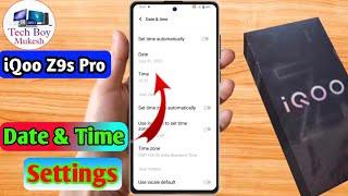 how to set date and time in iqoo z9s pro  iqoo z9s pro me date and time set kaise kare