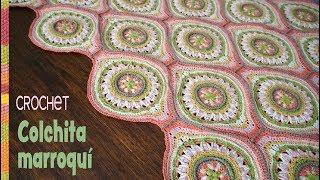 Moroccan crochet quilt half granny and finishes  Tejiendo Peru