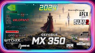 Nvidia MX350 in 30 GAMES       2024     Laptop Benchmarks