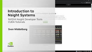CUDA Developer Tools  Intro to NVIDIA Nsight Systems
