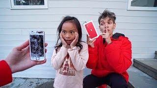 Destroying Our Little Sisters Phone Then Giving Her A iPhone 11