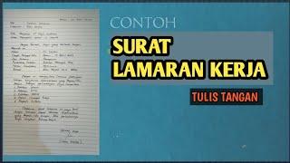 Cara Membuat Surat Lamaran Kerja Contoh Surat Lamaran Kerja Tulis Tangan