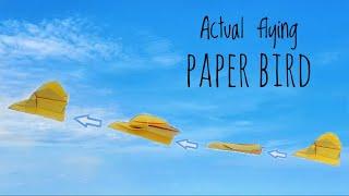 How to make Origami Bird that can flap its Wings  Origami paper Bird