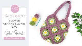 Gorgeous Flower Granny Square Bag Crochet Tutorial - Made Easy