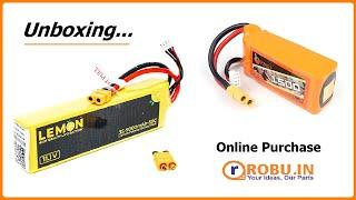 LEMON LIPO  ORANGE LIPO Battery  Unboxing  Online Purchase from robu.in