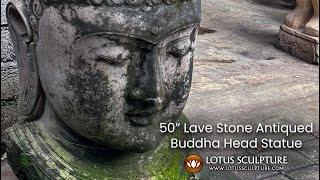 50 Hand Carved Lava Stone Buddha Head www.lotussculpture.com
