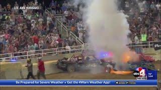 Car bursts into flames at Utah demolition derby