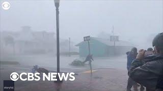 Weather Channels Jim Cantore nearly blown away hit by tree branch while covering Hurricane Ian