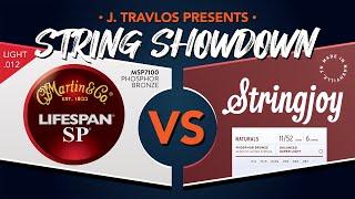 String Showdown  Stringjoy Phosphor Bronze VS Martin SP Lifespan Phosphor Bronze Acoustic Strings.