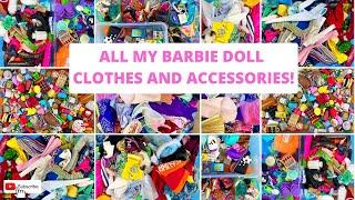 ALL My Barbie Doll Clothes and Accessories Updated Review. Barbie Doll Videos