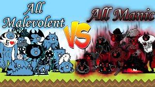 The Battle Cats - All Malevolent Cats VS All Manic Cats Black & Lil Cats