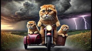 Cat Family Motorcycle Crash Sad Story #cat #aicat #sadcat