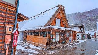 Walking in Snowy Shirakawa-go Gifu Japan • 4K HDR