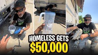 Millionaire blessed homeless man asking for water