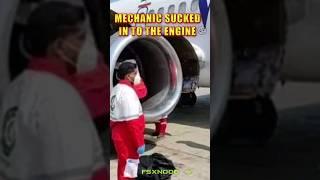 Aircraft Mechanic Pulled into the Engine of an Iranian Boeing 737-500 #shorts #aviation