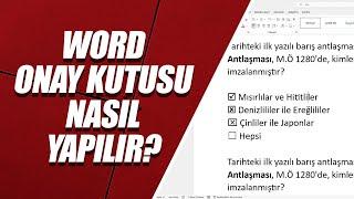 WORD ONAY KUTUSU NASIL YAPILIR? WORD ONAY TİKİ NASIL DEĞİŞTİRİLİR?