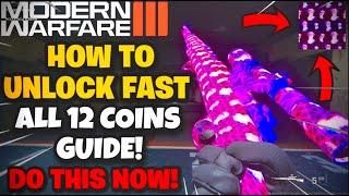 HOW TO UNLOCK the SYNTH BUST + SHIFTING GRID CAMO ON MW3 ALL 12 Coin Locations 🪙
