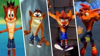 Animation of Crash Bandicoot falling into the void 1996 - 2020