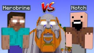 Herobrine vs Notch inside Temple of Notch in Minecraft