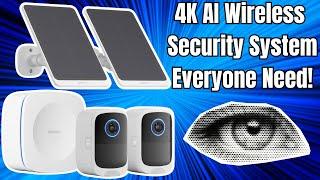 Safemo 4K Wireless Security Camera Outdoor System 2-Camera & Hub Set P1 with 5W Solar Panels