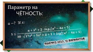 Ященко 12 вариантов 2023. 6 вариант. Параметр. Четность.