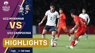 Highlights  U22 MYANMAR vs U22 CAMPUCHIA  Siêu phẩm tung móc khiến chủ nhà thua trận