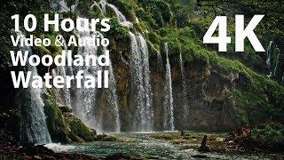 4K UHD 10 hours - Woodland Waterfall - mindfulness ambience relaxing meditation nature