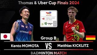 LIVE SCORE  Kento MOMOTA JPN vs Matthias KICKLITZ GER Badminton Thomas & Uber Cup Finals 2024