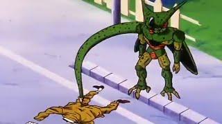 Cell sucks a human being to recharge his energydragon Ball Z