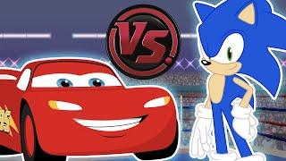 SONIC vs LIGHTNING McQUEEN Cars vs Sonic The Hedgehog Cartoon Rap Battle  CARTOON RAP ATTACK