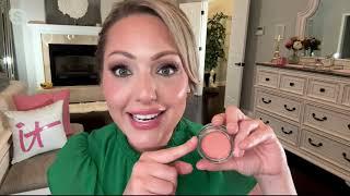 IT Cosmetics Glow with Confidence Cream Sun Blush wLuxe Brush on QVC