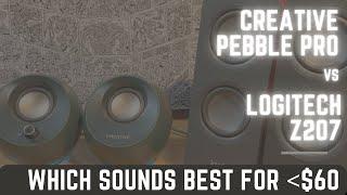 Creative Pebble Pro vs Logitech Z207 Comparison and Review - Best sounding budget speaker?