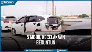 5 Mobil Kecelakaan Beruntun di Jalan Tol Hingga Ringsek